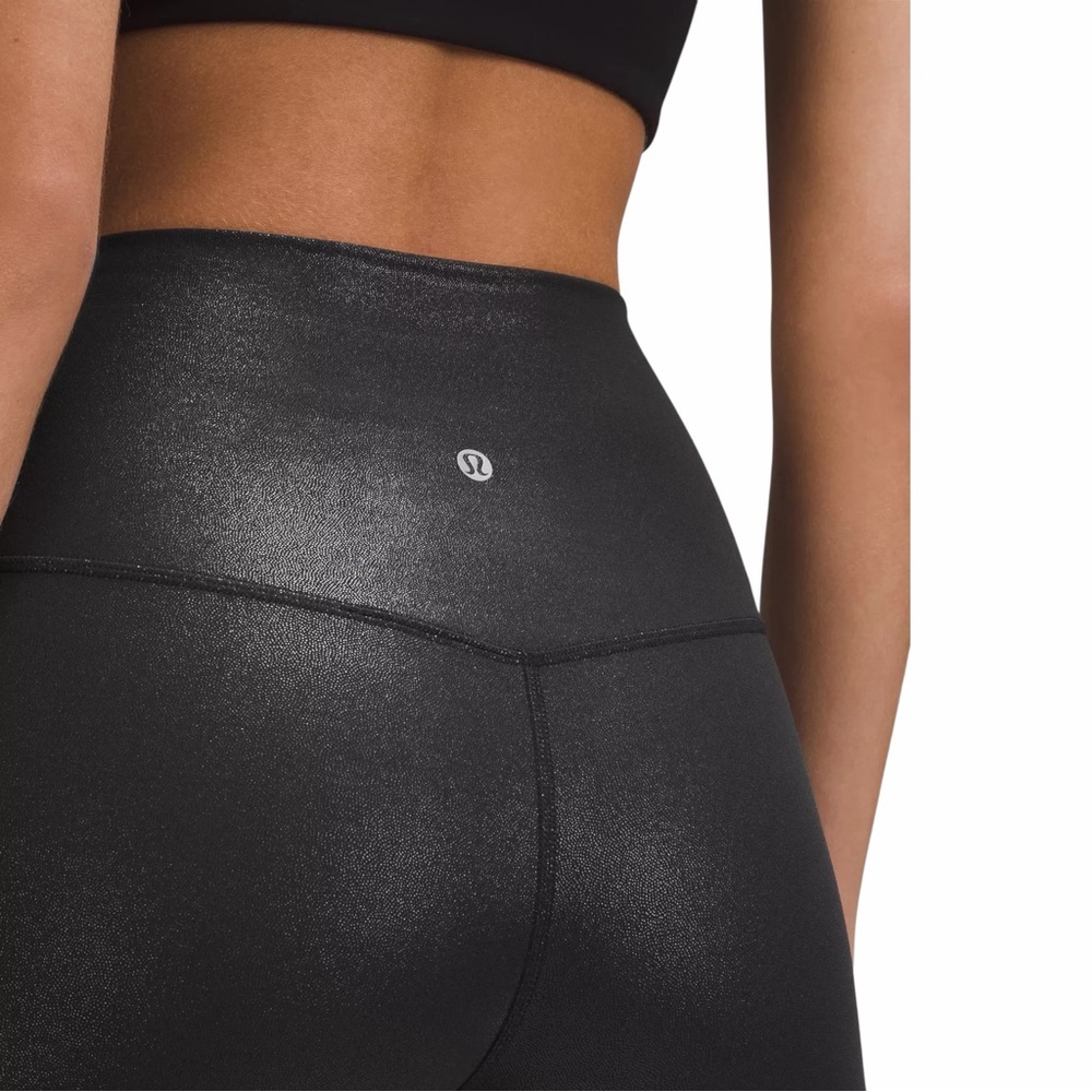 Lululemon Align High Rise Shine Radiate Foil Print Black Size M